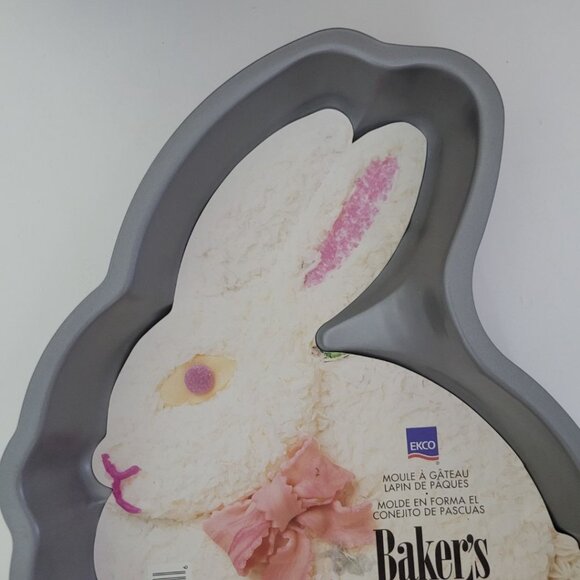 Ekco Easter Bunny Cake Pan Non Stick Bakers Secret Vintage Metal Holiday Mold - Picture 3 of 7